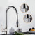 Kitchen Pull-out Faucet Hot And Cold Home 304 Stainless Steel Retractable Rotating Faucet, Style:Brushed copper