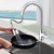 Kitchen Pull-out Faucet Hot And Cold Home 304 Stainless Steel Retractable Rotating Faucet, Style:Brushed copper