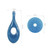 2-in-1 Baby Silicone Toothbrush Creative Baby Soft Hair Short Handle Short Neck Protector(Blue)