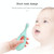 2-in-1 Baby Silicone Toothbrush Creative Baby Soft Hair Short Handle Short Neck Protector(Green)
