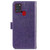 For Samsung Galaxy A21s Lucky Clover Pressed Flowers Pattern Leather Case with Holder & Card Slots & Wallet & Hand Strap(Purple)