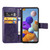 For Samsung Galaxy A21s Lucky Clover Pressed Flowers Pattern Leather Case with Holder & Card Slots & Wallet & Hand Strap(Purple)