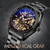 SKMEI 9194 Men Automatic Skeleton Mechanical Steel Band Watch (Rose Gold)