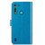 For Motorola Moto G8 Power Lite Lucky Clover Pressed Flowers Pattern Leather Case with Holder & Card Slots & Wallet & Hand Strap(Blue)