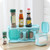 Plastic Seasoning Box Multi-purpose Combination Seasoning Rack Kitchen Supplies, Style:One Grid(Sky Blue)