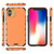 For iPhone 11 Pro Shockproof Grain Leather  PC + TPU Case(Orange)