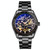 SKMEI 9194 Men Automatic Skeleton Mechanical Steel Band Watch (Black)