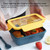 Student Sealed Multi-division Lunch Box Wheat Straw Bento Box Microwave Oven Plastic Fresh-keeping Box(Matcha Green)