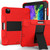 For iPad Pro 11 (2020) Shockproof Two-Color Silicone Protection Tablet Case with Holder & Pen Slot(Red+Black)