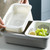 Double-layer Classification Square Drain Basket Kitchen Household Plastic Fruit and Vegetable Basket(Light Gray)