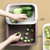 Double-layer Classification Square Drain Basket Kitchen Household Plastic Fruit and Vegetable Basket(Light Gray)