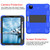 For iPad Pro 11 (2020) Shockproof Two-Color Silicone Protection Tablet Case with Holder & Pen Slot(Blue+Black)