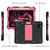 For iPad Pro 11 (2020) Shockproof Two-Color Silicone Protection Tablet Case with Holder & Pen Slot(Black+Hot Pink)