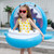 PVC Inflatable Childrens Swimming Ring Play Water Toys Inflatable Shark Shade Seat, Size:95 x 78 x 70cm