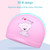 Children Cartoon Hippo Pattern PU Coated Waterproof Swimming Cap, Pattern Random Delivery(Lack Blue)