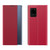 For Galaxy S20 Side Display Magnetic Horizontal Flip Plain Texture Cloth + PC Case with Holder & Sleep / Wake-up Function(Red)