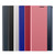 For Galaxy S20 Plus Side Display Magnetic Horizontal Flip Plain Texture Cloth + PC Case with Holder & Sleep / Wake-up Function(Blue)