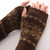 Unisex Universal Autumn Winter Snowflake Pattern Knitted Wool Warm Cuffs Fingerless Arm Sleeves(Light  Gray)