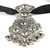 Unisex Metal Diamond Small Bow Tie Clothes Neckband Accessories(Black Diamond on Black)