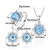 3 PCS/Set Snow Shape Gemstone Jewelry Set For Women, Ring Size:7(Pink)