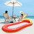 Adult Floating RowLounge Chair Water Toy Inflatable Bed with Armrest Hammock Back, Size: 160 x 90cm(Noble Blue)