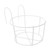 Balcony Fence Round Metal Flower Stand Wrought Iron Wall-mounted Flower Pot Stand, Size:XL(White)
