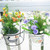 Balcony Fence Round Metal Flower Stand Wrought Iron Wall-mounted Flower Pot Stand, Size:XL(White)