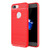 For iPhone 8 Plus Brushed Texture Fiber TPU Rugged Armor Protective Case(Red)