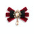 Unisex Flannel Bow-knot Bow Tie Retro Diamond Professional Brooch Clothing Accessories(Red Wine)