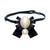 Women Pearl Bow-knot Bow Tie Cloth Brooch Clothing Accessories, Style:Tie Belt Version(Black)