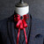 Men Diamond Ribbon Bow-knot Shirt Bow Tie Clothing Accessories(Red)