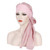 2 PCS Ladies Forehead Cross Chiffon Long Tail Cap Turban Hat, Size:One Size(Pink)