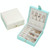 Leather Jewelry Box Storage Case Holder Portable Travel Jewelry Ornaments Organizer(White)