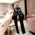 Women Vintage Bow-knot Lace Rhinestone Bow Tie Brooch Collar Accessories(Black)