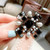 Women Vintage Bow-knot Lace Rhinestone Bow Tie Brooch Collar Accessories(Black)