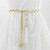 Women Metal Waist Chain Belt Skirt Accessories with Tassel(White)