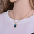 Square Crystal Necklace Earrings Ring For Women Jewelry Sets(Green)