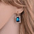 Square Crystal Necklace Earrings Ring For Women Jewelry Sets(Green)