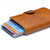 PU Aluminum Alloy Card Case Anti-magnetic RFID Shielding Anti-Theft Wallet(Brown)