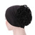 Solid Color Chiffon Big Cap Flower Pullover Turban Hat, Size:One Size(Black)