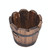 Balcony Vegetable Succulent Carbonized Wood Flower Pot Retro Small Wooden Bucket Home Decoration, Size:L, Style:Wave Mouth