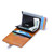 PU Aluminum Alloy Card Case Anti-magnetic RFID Shielding Anti-Theft Wallet(Black)