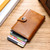 PU Aluminum Alloy Card Case Anti-magnetic RFID Shielding Anti-Theft Wallet(Black)