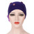 Women Personality Rear Flower Decoration Turban Hat Beaded Hooded Cap, Size:M (56-58cm)(Yellow)