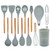 13 in 1 Silicone Wood Handle Heat-resistant Cooking Cutlery Sets Kitchen Tools with Large Container 13 in 1 Silicone Wood Handle Heat-resistant Cooking Cutlery Sets Kitchen Tools with Large Container