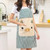 Cotton Yarn Cartoon Pig Kitchen Anti-dirty Strap Apron(Green)