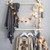 Nordic Style Wooden Color Macaron Wooden Beads String Single Hook Hanger Wardrobe Storage Pendant(Gray)