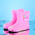Children Non-Slip Plus Velvet Warm Cartoon Short Rain Boots, Size:Inner Length 17cm, Style:Without Cotton Cover(Pink)