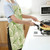 Cotton Linen Creative Plant Foliage Pattern Sleeveless Apron, Size:68x55cm(WQ0002-9)