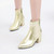 Autumn  Winter Glitter Square Heel Pointed Low-Top Women Boots, Size:45(Gold)